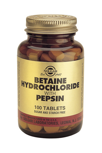 Betaine Hydrochloride with Pepsin 100 Tablets
